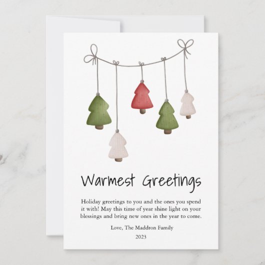 Cartes Pour Fêtes Annuelles Meilleures salutations chaudes Appartement de Noël (Devant)