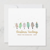 Cartes Pour Fêtes Annuelles Meilleures salutations de Noël Pastel Trees (Devant)