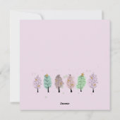 Cartes Pour Fêtes Annuelles Meilleures salutations de Noël Pastel Trees (Dos)