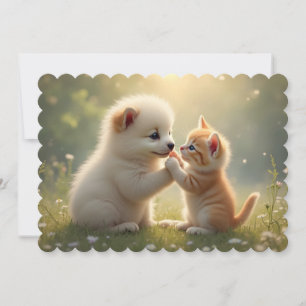 Cartes Pour Fêtes Annuelles Meilleurs amis, donnez-moi cinq - mignon chiot et