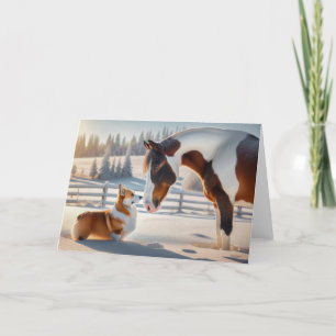 CARTES POUR FÊTES ANNUELLES MEILLEURS AMIS HIVER - SUR LE RANCH