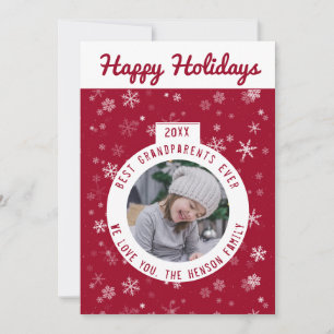 Cartes Pour Fêtes Annuelles Meilleurs grands-parents Red Snowflake Ball Photo