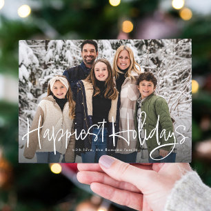 Cartes Pour Fêtes Annuelles Meilleurs vœux de vacances écriture simple photo v