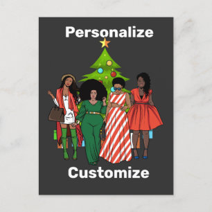 Cartes Pour Fêtes Annuelles Melanin Christmas Black Sista Personnaliser Person