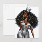 Cartes Pour Fêtes Annuelles Melanin de la reine noire Sista beautif afro-améri (Devant / Derrière)