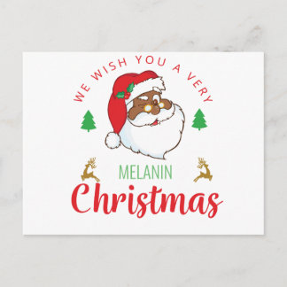 Cartes Pour Fêtes Annuelles Melanin Noël afrocentré Père Noël