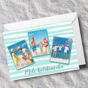 Cartes Pour Fêtes Annuelles Mele Kalikimaka Beach Noël Chic Photo Turquoise