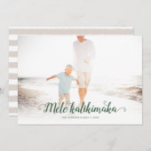 Cartes Pour Fêtes Annuelles Mele Kalikimaka Beach Photo de Noël Hol Hawaiian (Devant / Derrière)