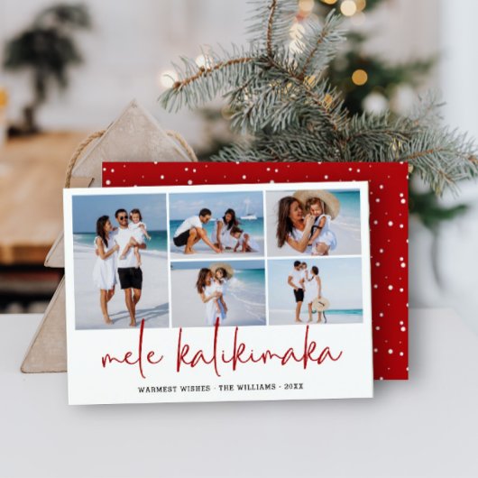 Cartes Pour Fêtes Annuelles Mele Kalikimaka Collage Photo Moderne Noël Hawaïen