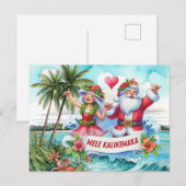Cartes Pour Fêtes Annuelles Mele Kalikimaka De Hawaii (Devant / Derrière)