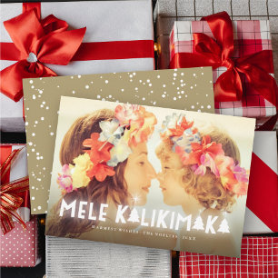 Cartes Pour Fêtes Annuelles Mele Kalikimaka Étoiles Lumineuses Photo de Noël m