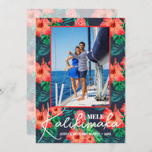 Cartes Pour Fêtes Annuelles Mele Kalikimaka Fleur Photo Noël