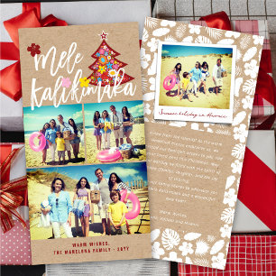 Cartes Pour Fêtes Annuelles Mele Kalikimaka Fleurs de Couleur Arbre de Noël Ph