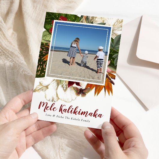 Cartes Pour Fêtes Annuelles Mele Kalikimaka Fleurs de Noël