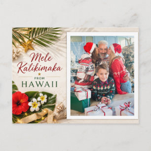 Cartes Pour Fêtes Annuelles Mele Kalikimaka Hawaii Photo de famille personnali