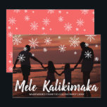 Cartes Pour Fêtes Annuelles Mele Kalikimaka Hawaiian Beach Photo Noël<br><div class="desc">Envoyez des réjouissances de vacances avec cette carte de Noël mignonne avec le message d'accueil hawaïen écrit à la main "Mele Kalikimaka" et des flocons de neige dessinés à la craie sur votre photo de vacances préférée en famille. La face arrière est recouverte d'un motif de flocon de neige sur...</div>