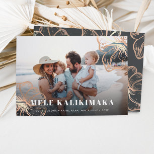 Cartes Pour Fêtes Annuelles Mele Kalikimaka Hawaiian Floral Photo