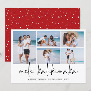 Cartes Pour Fêtes Annuelles Mele Kalikimaka Modern Photo Collage Hawaïen