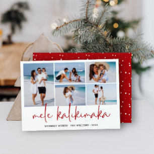 Cartes Pour Fêtes Annuelles Mele Kalikimaka Modern Photo Collage Hawaïen