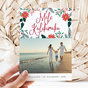 Cartes Pour Fêtes Annuelles Mele Kalikimaka Photo de Noël hawaïenne