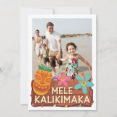 Cartes Pour Fêtes Annuelles Mele Kalikimaka Photo Hawaiian Tiki Christmas Card (Devant)