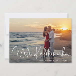 Cartes Pour Fêtes Annuelles Mele Kalikimaka Script moderne Photo Noël