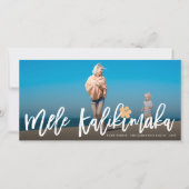 Cartes Pour Fêtes Annuelles Mele Kalikimaka Script photo de Noël (Devant)