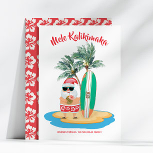Cartes Pour Fêtes Annuelles Mele Kalikimaka Surf tropical de Noël avec le Père