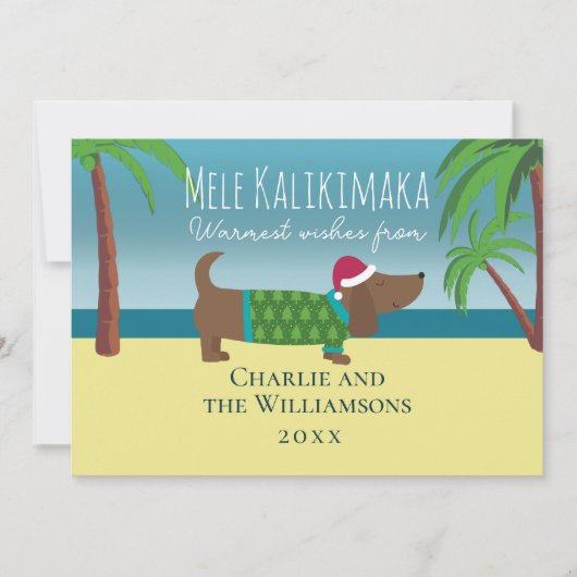 Cartes Pour Fêtes Annuelles Mele Kalikimaka Weiner Noël plat (Devant)