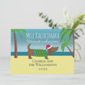 Cartes Pour Fêtes Annuelles Mele Kalikimaka Weiner Noël plat (Debout devant)