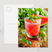 Cartes Pour Fêtes Annuelles Melon Lime Glacière - Cocktail d'été (Devant / Derrière)
