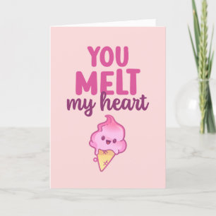 Cartes Pour Fêtes Annuelles Melt My Heart Ice Cream Pun Drôle Saint Valentin