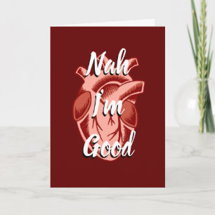 Cartes Pour Fêtes Annuelles Mème de cœur anti-Saint-Valentin réaliste personna