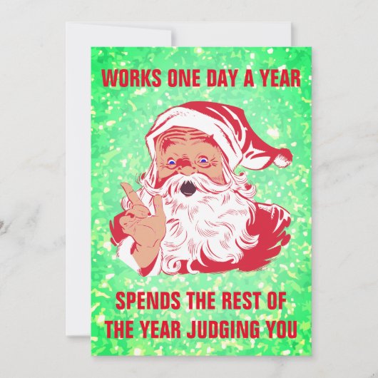 Cartes Pour Fêtes Annuelles Mème de Santa drôle (Devant)