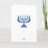 Cartes Pour Fêtes Annuelles menorah à fleurs hanoukka (Dos)