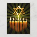 Cartes Pour Fêtes Annuelles Menorah And Star<br><div class="desc">Menorah and star over the black background © and ® Bigstock® - All Rights Reserved.</div>