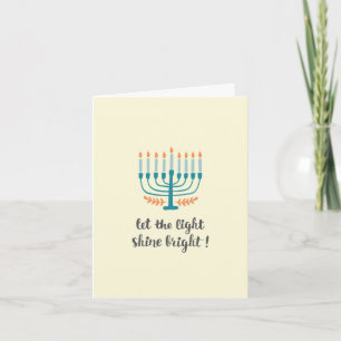 Cartes Pour Fêtes Annuelles Menorah, Bougies Éclairées, Laisser La Lumière Bri