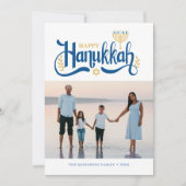 Cartes Pour Fêtes Annuelles Menorah d'or "Happy Hanoukka" (Devant)