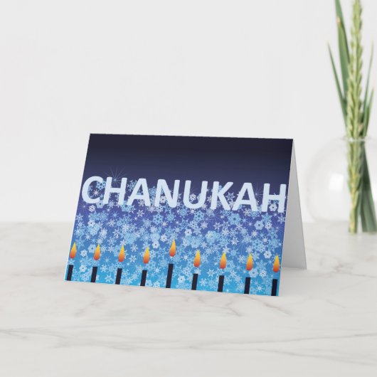 Cartes Pour Fêtes Annuelles Menorah et Snow (Devant)