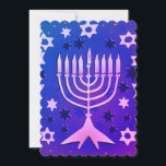 Cartes Pour Fêtes Annuelles Menorah - Happy Hanoukka Flat<br><div class="desc">Menorah - Bonne carte Hanoukka Flat Holiday</div>