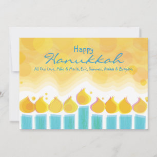 Cartes Pour Fêtes Annuelles MENORAH LIGHTS Hanukkah Holiday Greeting Card