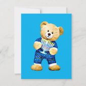 Cartes Pour Fêtes Annuelles Menorah Teddy Bear (Devant)