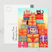 Cartes Pour Fêtes Annuelles Meow Gift Birthday Tower (Devant / Derrière)