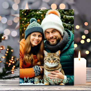 Cartes Pour Fêtes Annuelles Meow-y Christmas   Vacances photos personnalisées