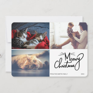 Cartes Pour Fêtes Annuelles MeowChristmas Unique Chat Thème Funny 3 Photo