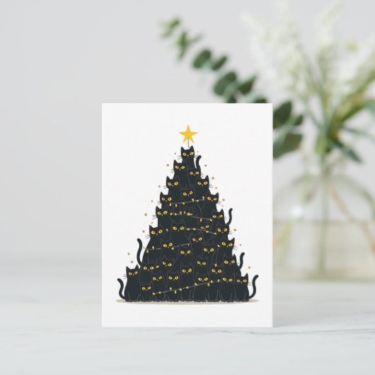 Cartes Pour Fêtes Annuelles Meowny Christmas Joyeux Noël Catmas (Debout devant)