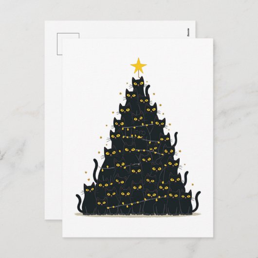 Cartes Pour Fêtes Annuelles Meowny Christmas Joyeux Noël Catmas (Devant / Derrière)