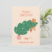 Cartes Pour Fêtes Annuelles Meowny Christmas - Mischievous Feline Fun (Debout devant)