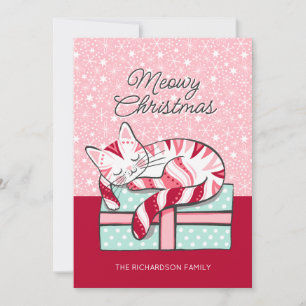Cartes Pour Fêtes Annuelles Meowny Noël Dormir Kitty