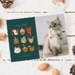 Cartes Pour Fêtes Annuelles Meowy & Bright Winter Cats Photo Noël<br><div class="desc">Carte modèle photo de Noël mignonne pour les propriétaires de chats avec une illustration de chats fantaisistes en costumes de vacances d'hiver. Le texte dit "meowy   bright."</div>